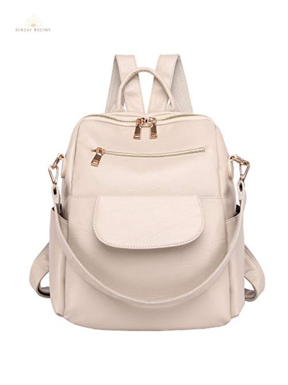 Waterproof Convertible Backpack Purse with Removable Shoulder Strap Multi-Pocket